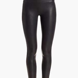 SPANX Faux-Leather High-Waist Leggings - Black